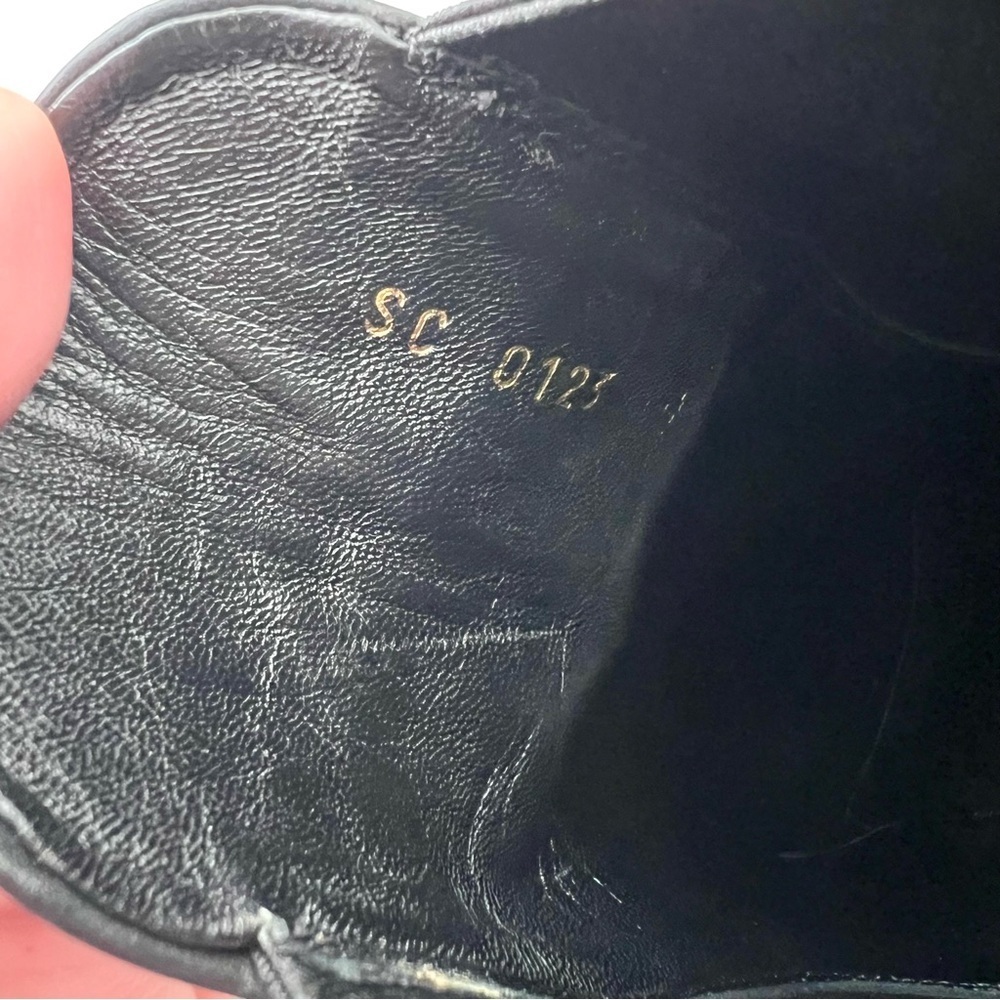 LOUIS VUITTON | Black Leather Ankle Booties LV Logo Buckle Block Heel EU 37 - Picture 11 of 15